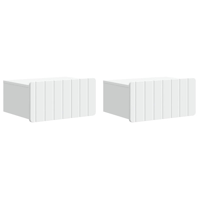 Væghængt Natbord 2 pcs Hvid 49 x 34,5 x 24 cm Konstrueret træ