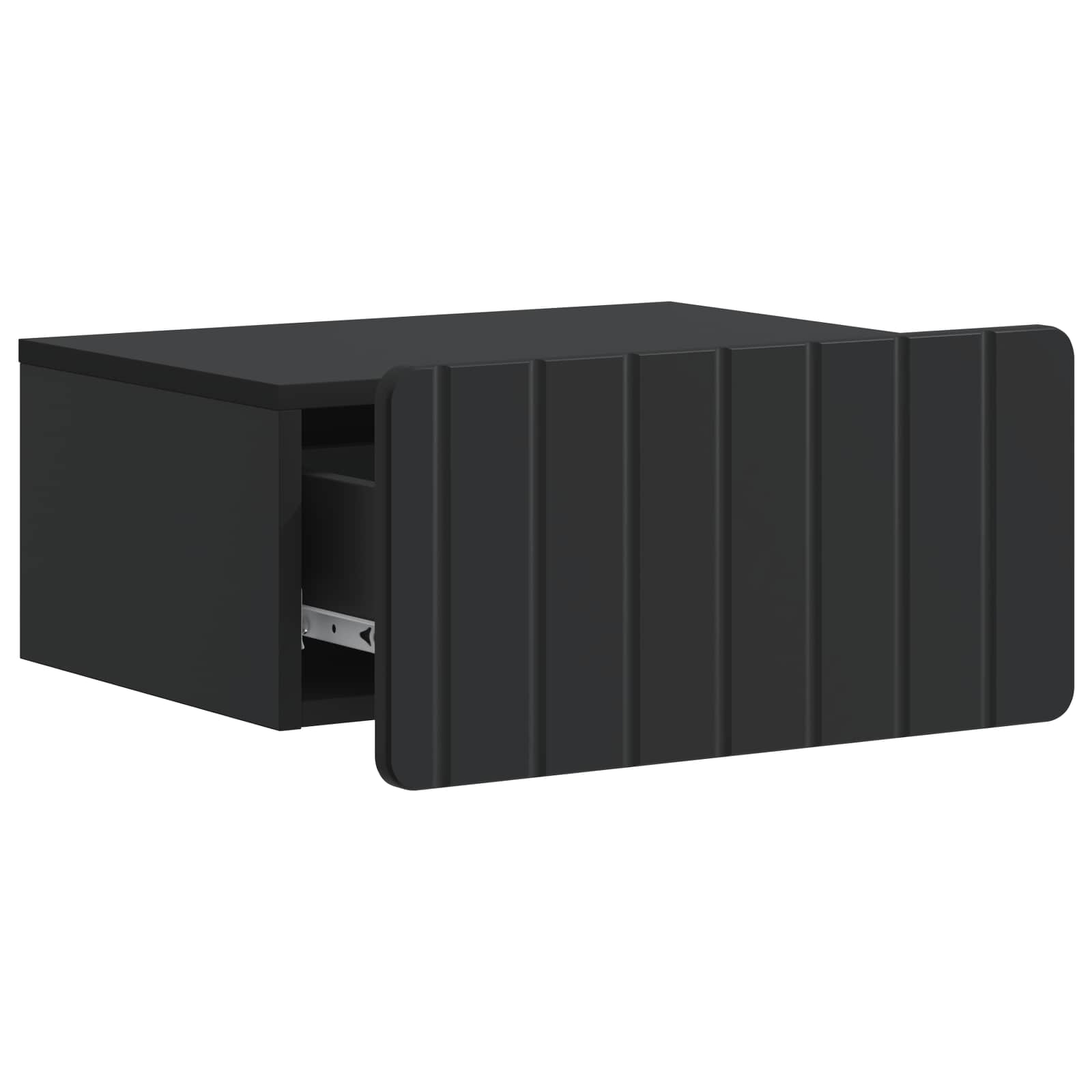 Væghængt Natbord 2 pcs Sort 49 x 34,5 x 24 cm Konstrueret træ
