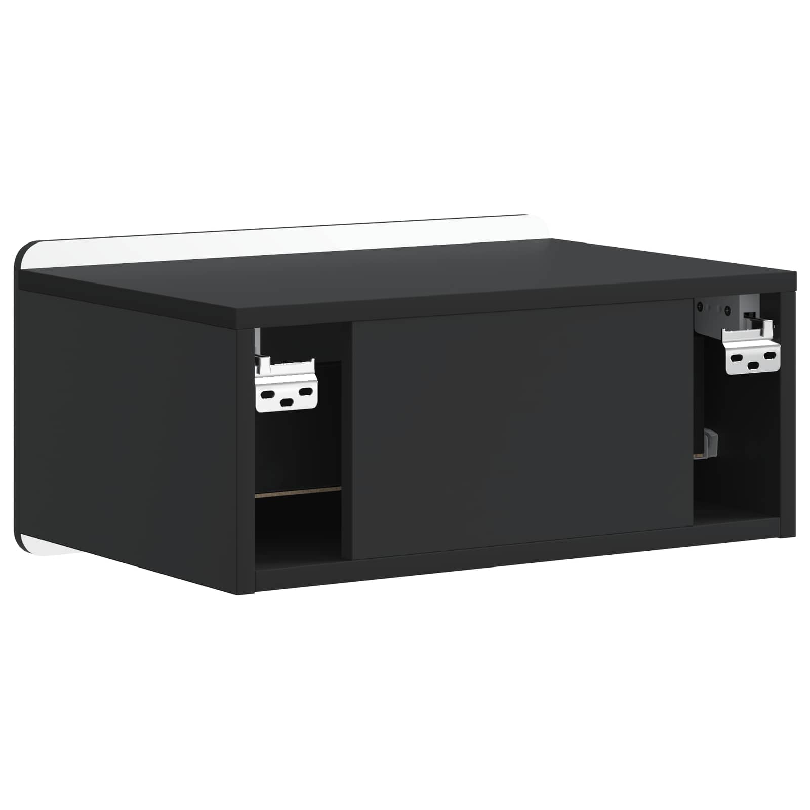 Væghængt Natbord 2 pcs Sort 49 x 34,5 x 24 cm Konstrueret træ