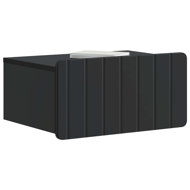 Væghængt Natbord 2 pcs Sort 49 x 34,5 x 24 cm Konstrueret træ
