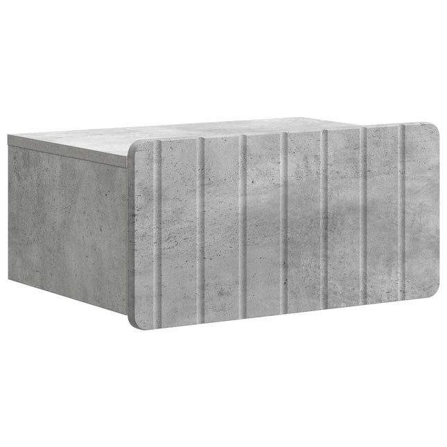 Væghængt Natbord Betongrå 49 x 34,5 x 24 cm Konstrueret træ