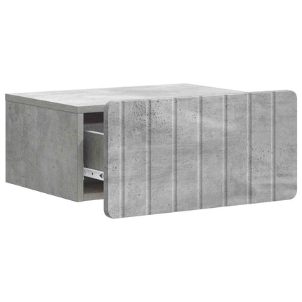 Væghængt Natbord Betongrå 49 x 34,5 x 24 cm Konstrueret træ
