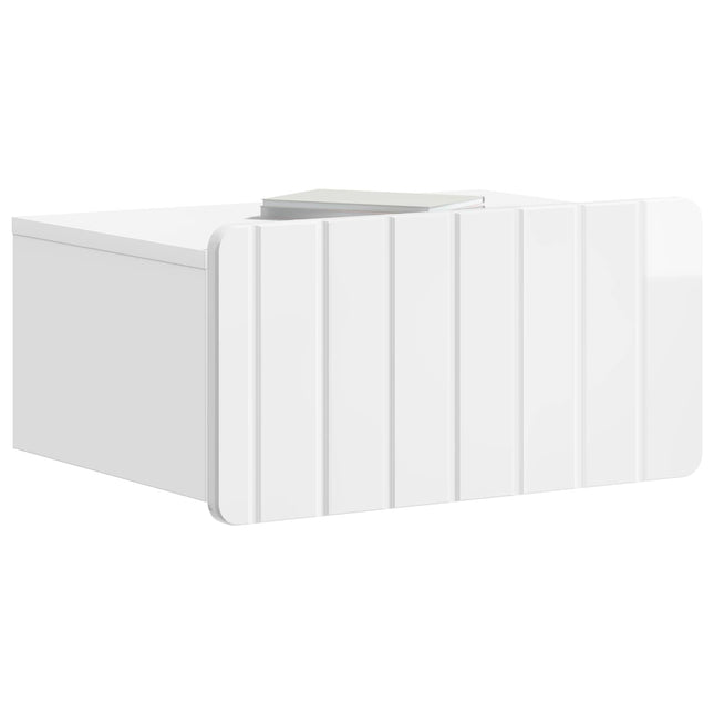 Væghængt Natbord 2 pcs Hvid højglans 49 x 34,5 x 24 cm