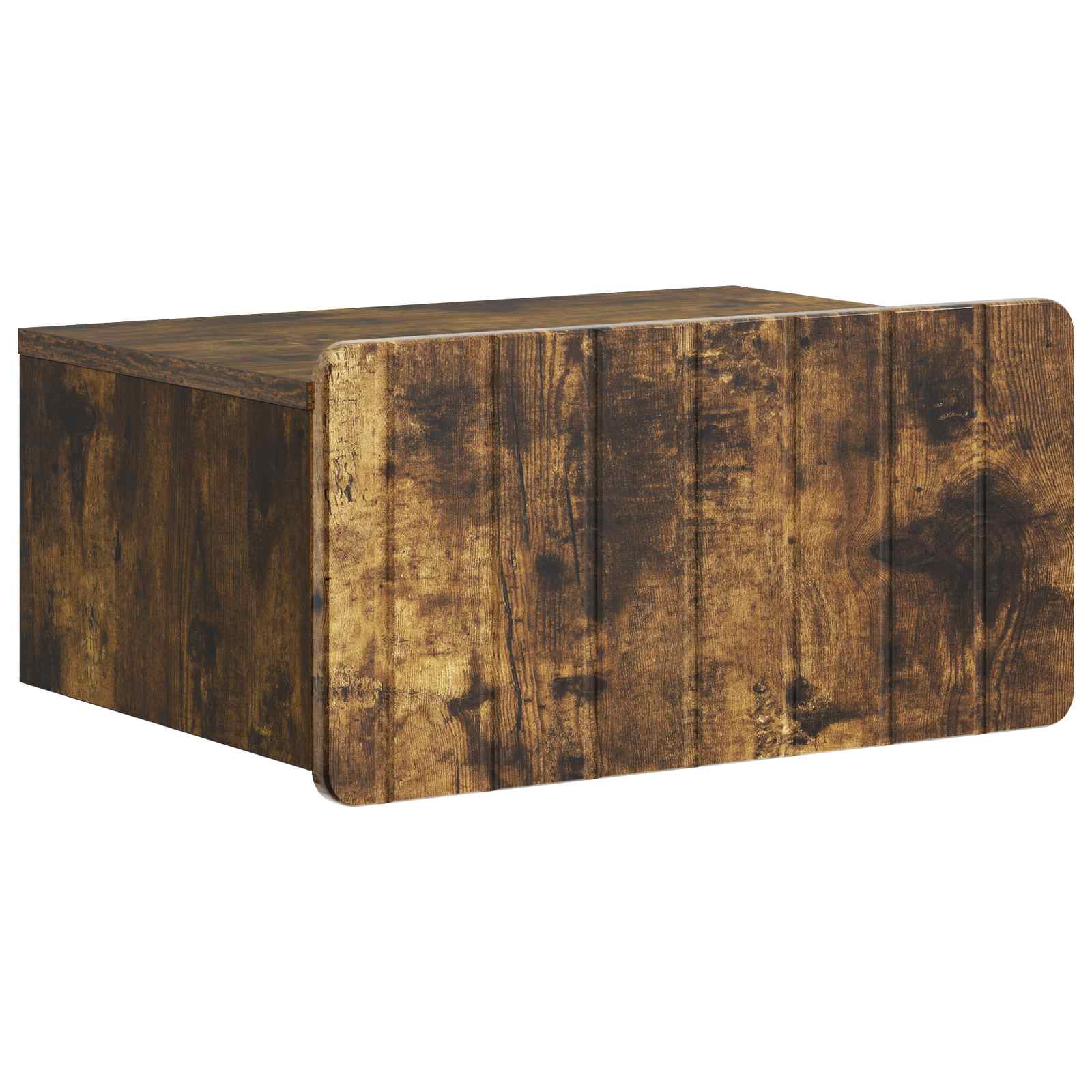 Væghængt Natbord med skuffe 2 pcs Røget eg 49 x 34,5 x 24 cm