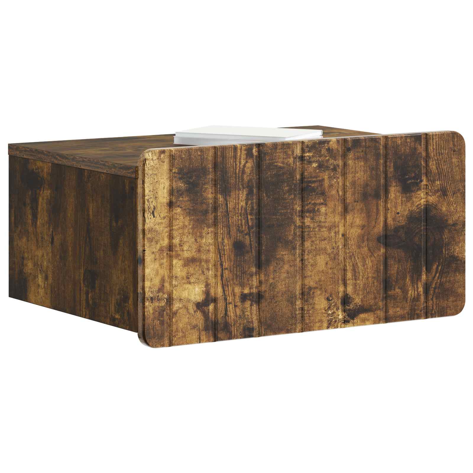 Væghængt Natbord med skuffe 2 pcs Røget eg 49 x 34,5 x 24 cm