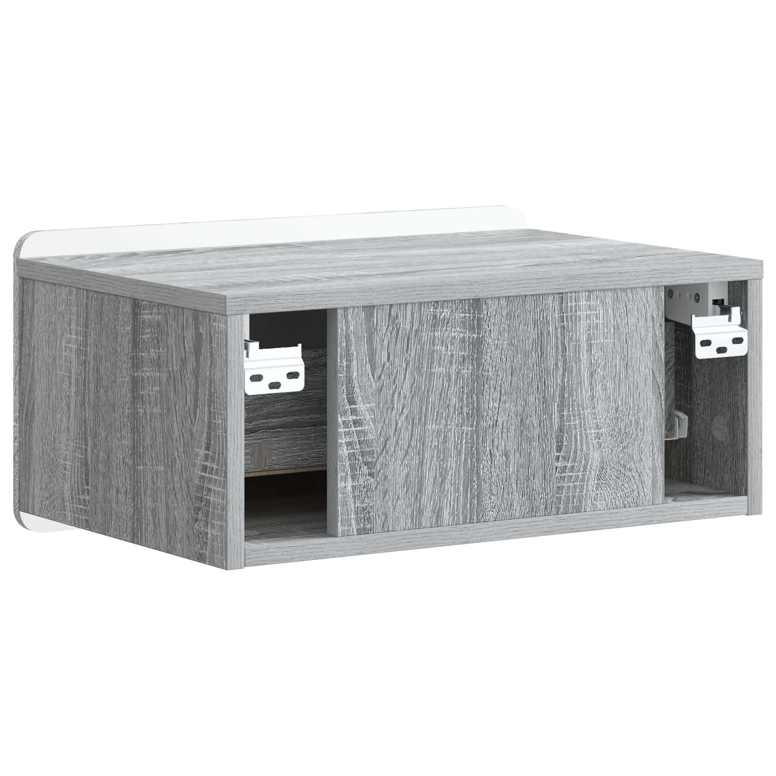 Væghængt Natbord 2 pcs Grå sonoma-eg 49 x 34,5 x 24 cm