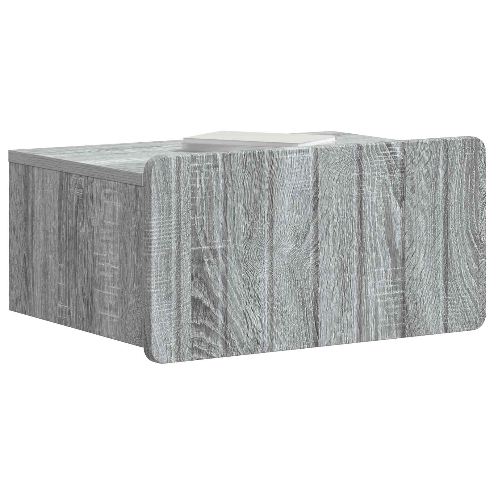 Væghængt Natbord 2 pcs Grå sonoma-eg 49 x 34,5 x 24 cm