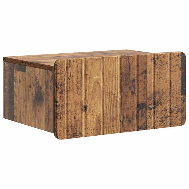 Væghængt Natbord Gammelt træ 49 x 34,5 x 24 cm Konstrueret træ