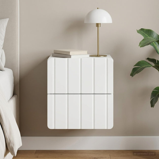 Væghængt Natbord Hvid 33 x 34,5 x 43 cm Konstrueret træ