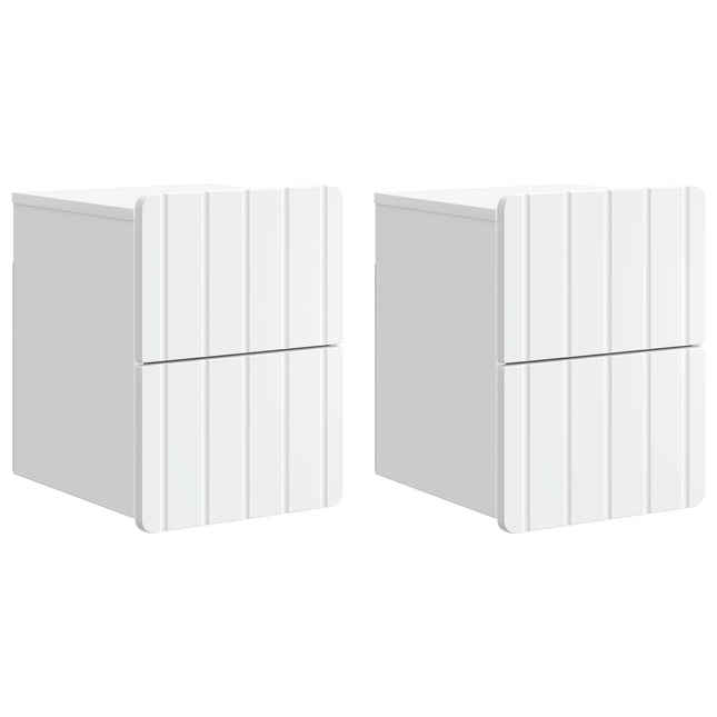 Væghængt Natbord 2 pcs Hvid 33 x 34,5 x 43 cm Konstrueret træ