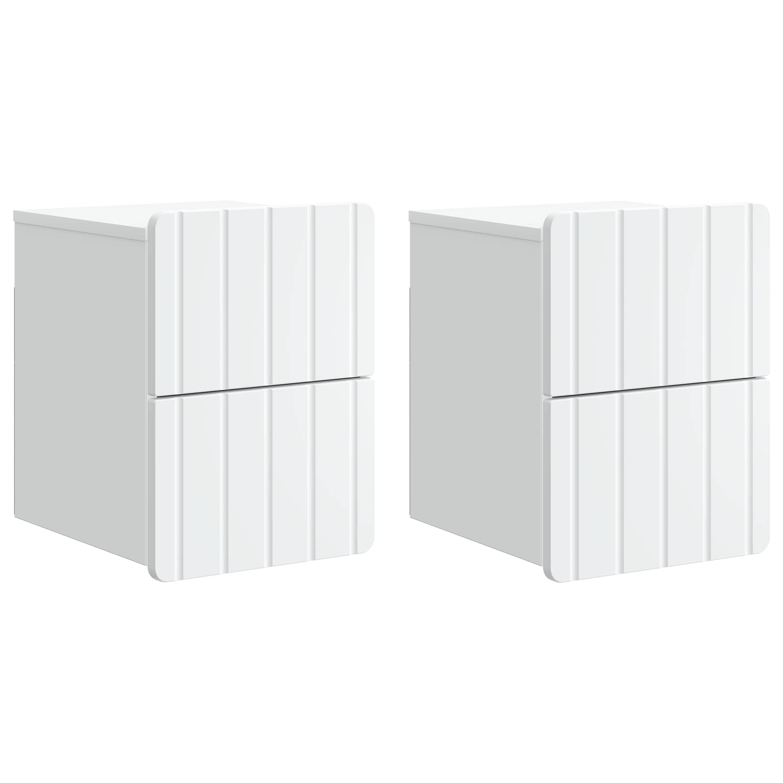 Væghængt Natbord 2 pcs Hvid 33 x 34,5 x 43 cm Konstrueret træ