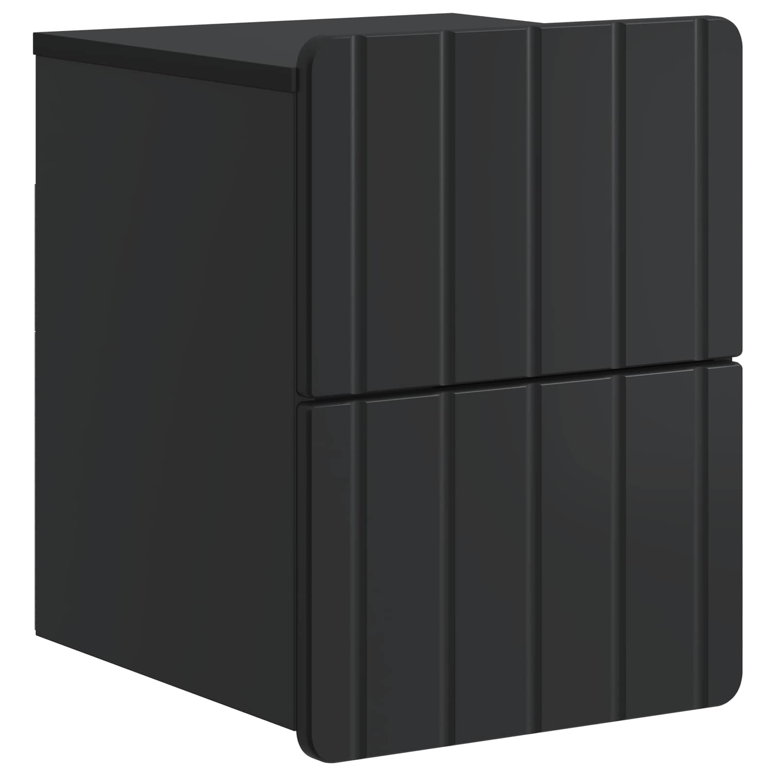 Væghængt Natbord 2 pcs Sort 33 x 34,5 x 43 cm Konstrueret træ