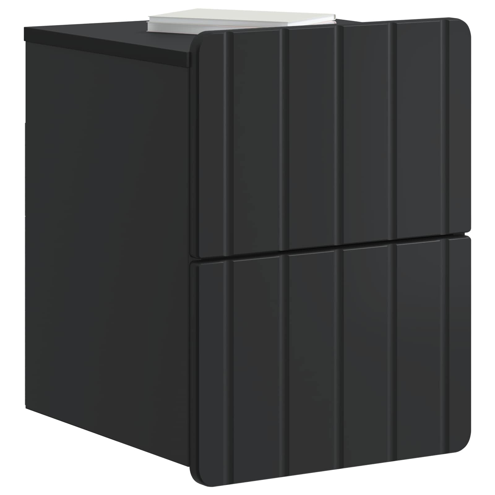 Væghængt Natbord 2 pcs Sort 33 x 34,5 x 43 cm Konstrueret træ