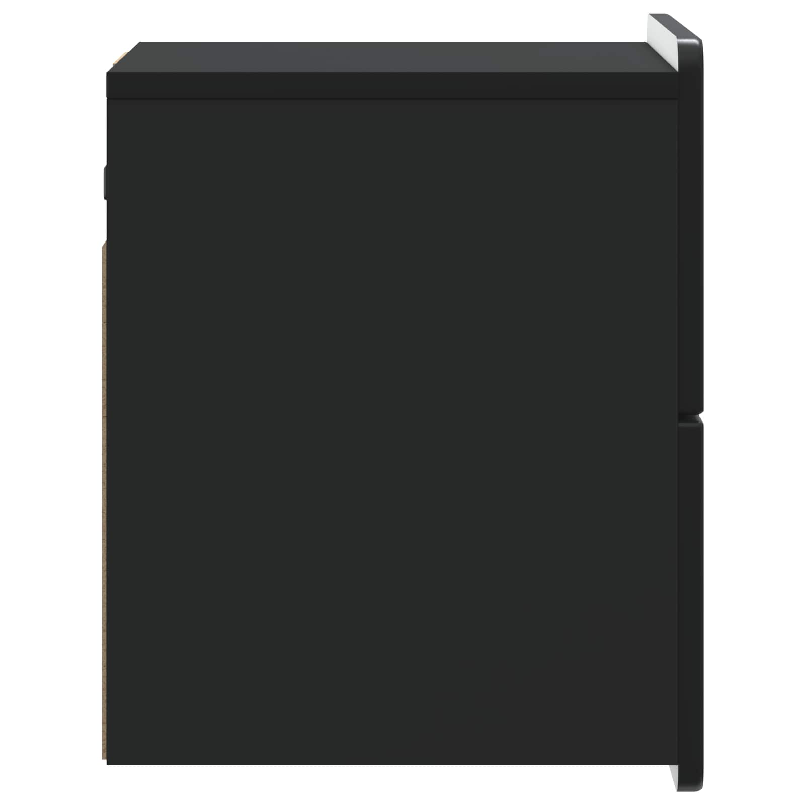 Væghængt Natbord 2 pcs Sort 33 x 34,5 x 43 cm Konstrueret træ