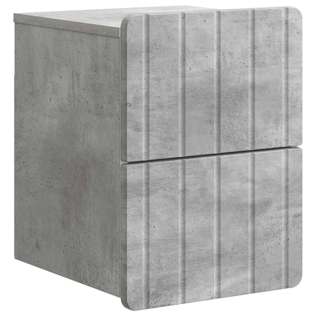 Væghængt Natbord Betongrå 33 x 34,5 x 43 cm Konstrueret træ