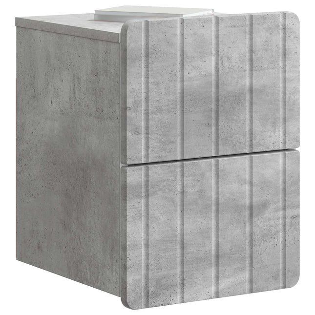 Væghængt Natbord Betongrå 33 x 34,5 x 43 cm Konstrueret træ
