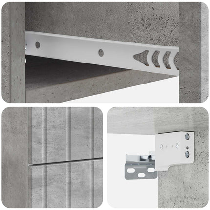 Væghængt Natbord 2 stk. Betongrå 33 x 34,5 x 43 cm