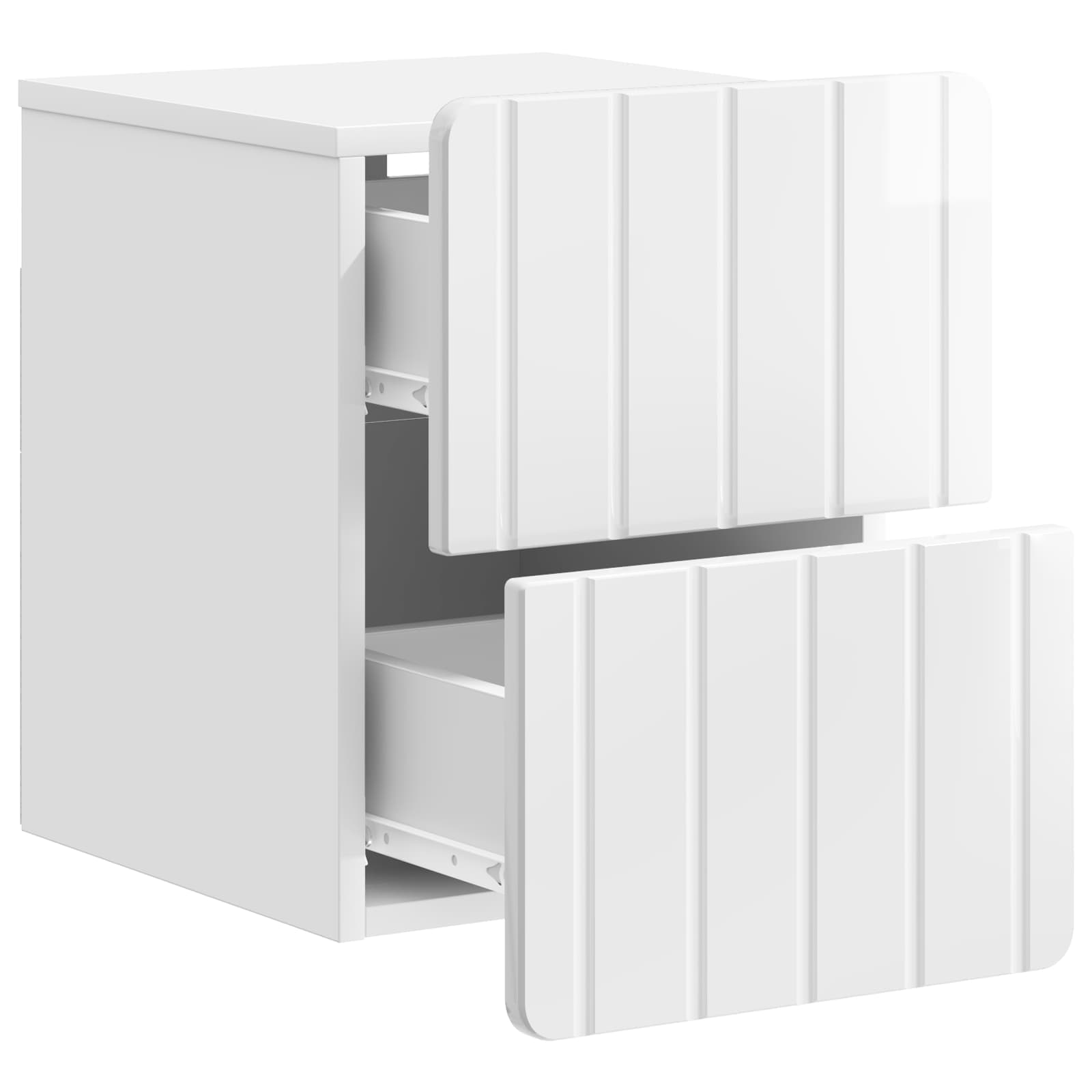 Væghængt Natbord 2 pcs Hvid højglans 33 x 34,5 x 43 cm