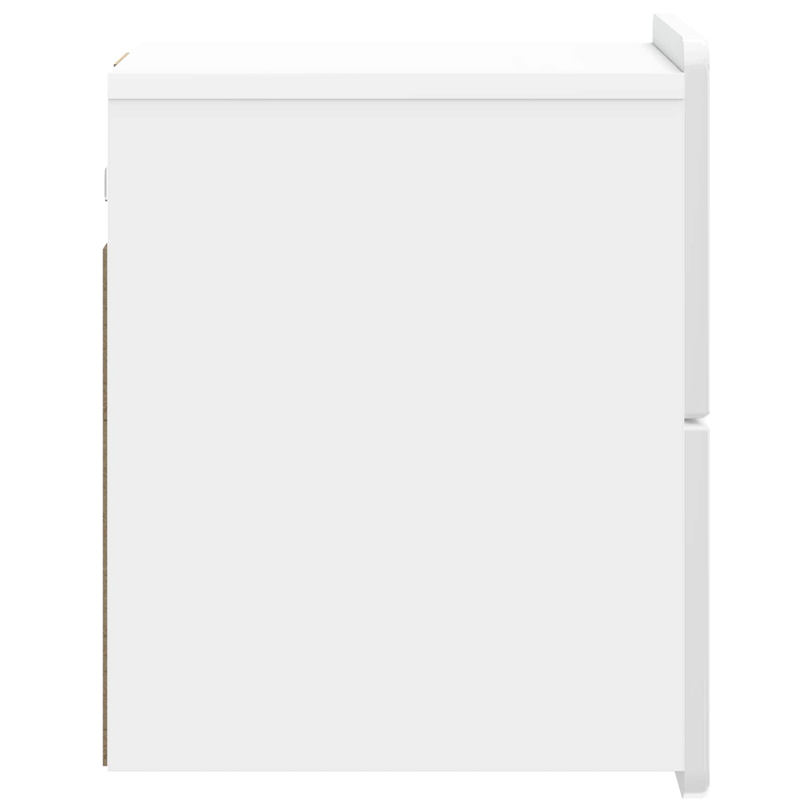 Væghængt Natbord 2 pcs Hvid højglans 33 x 34,5 x 43 cm