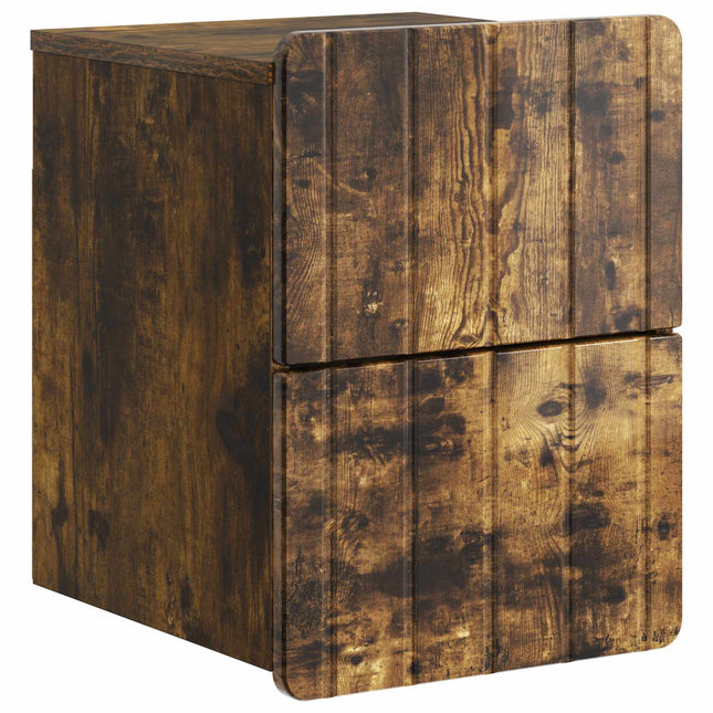 Væghængt Natbord Røget eg 33 x 34,5 x 43 cm Konstrueret træ