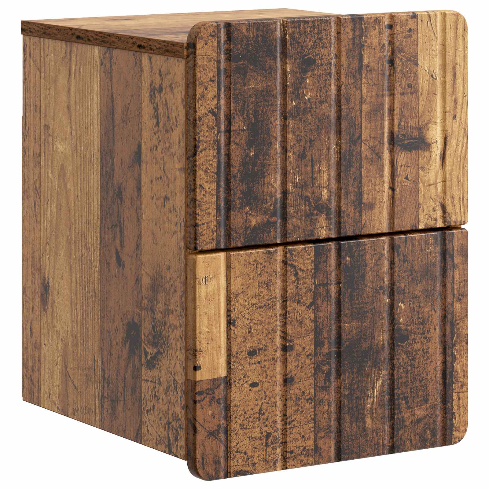 Væghængt Natbord med skuffe 2 pcs Gammelt træ 33 x 34,5 x 43 cm