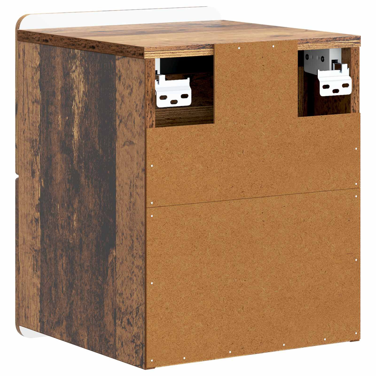 Væghængt Natbord med skuffe 2 pcs Gammelt træ 33 x 34,5 x 43 cm