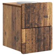 Væghængt Natbord med skuffe 2 pcs Gammelt træ 33 x 34,5 x 43 cm