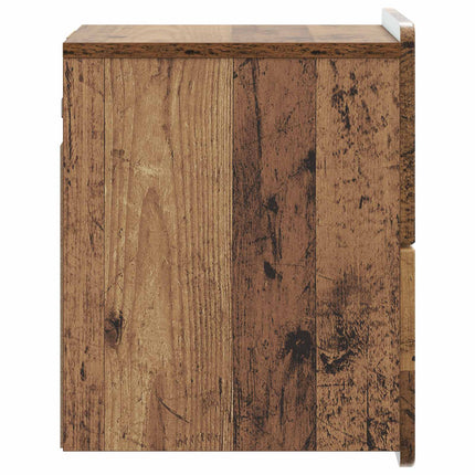 Væghængt Natbord 2 stk. Gammelt træ 33 x 34,5 x 43 cm