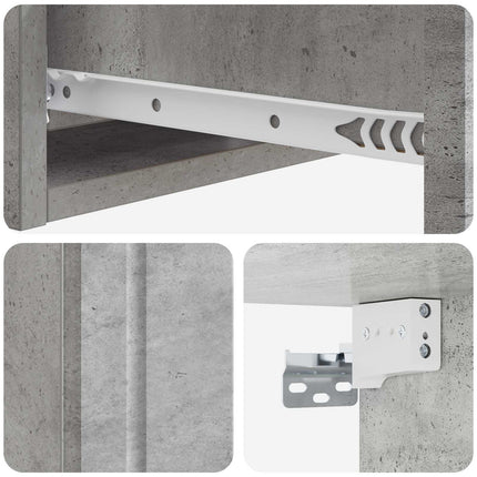 Væghængt Sideskab Betongrå 59 x 34,5 x 17 cm Konstrueret træ