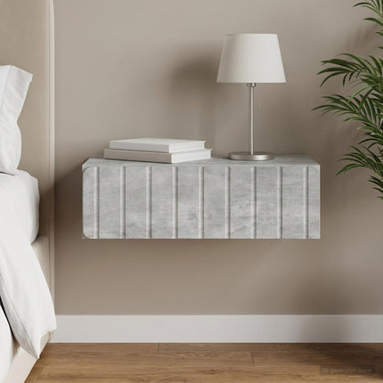 Væghængt Sideskab Betongrå 59 x 34,5 x 17 cm Konstrueret træ