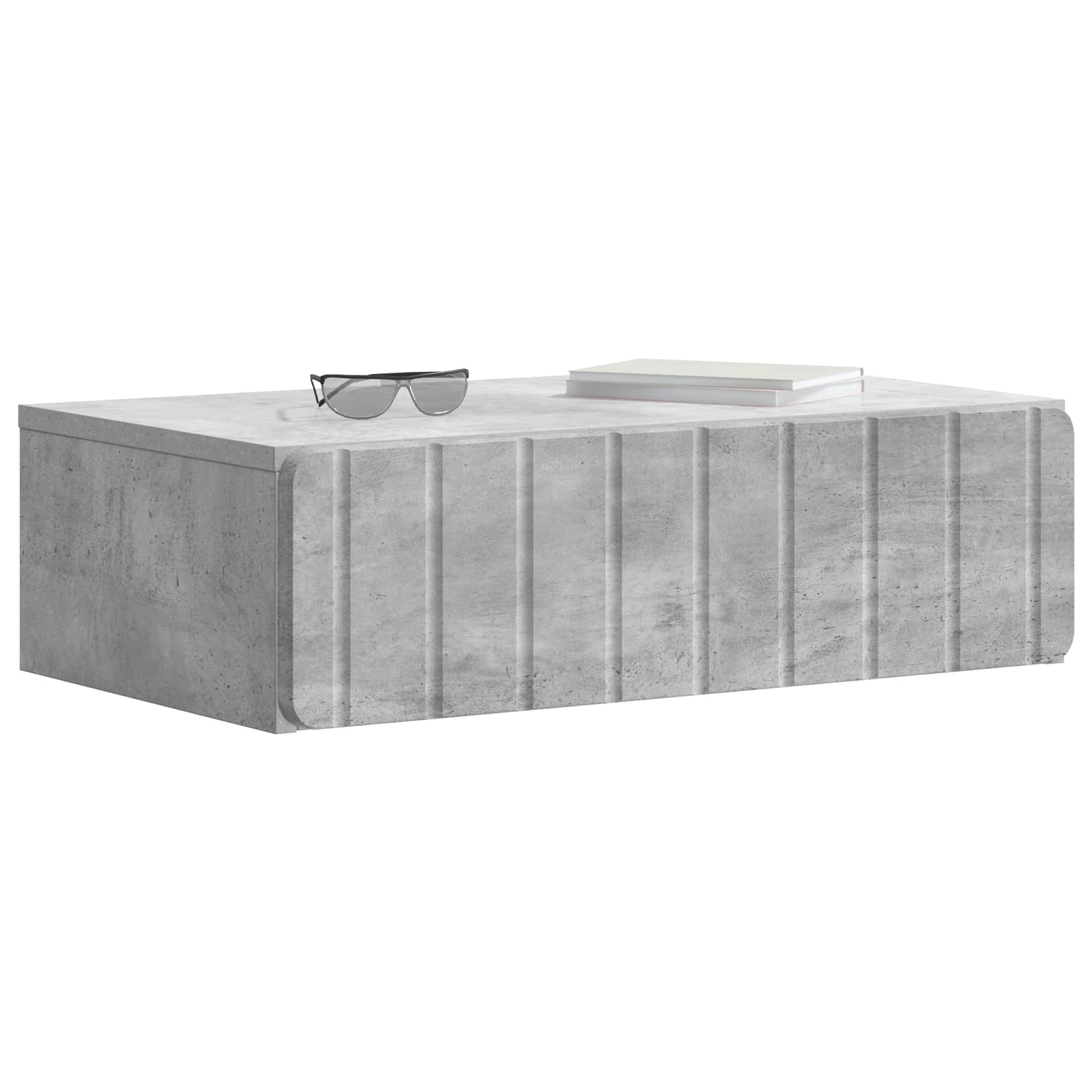 Væghængt Sideskab Betongrå 59 x 34,5 x 17 cm Konstrueret træ
