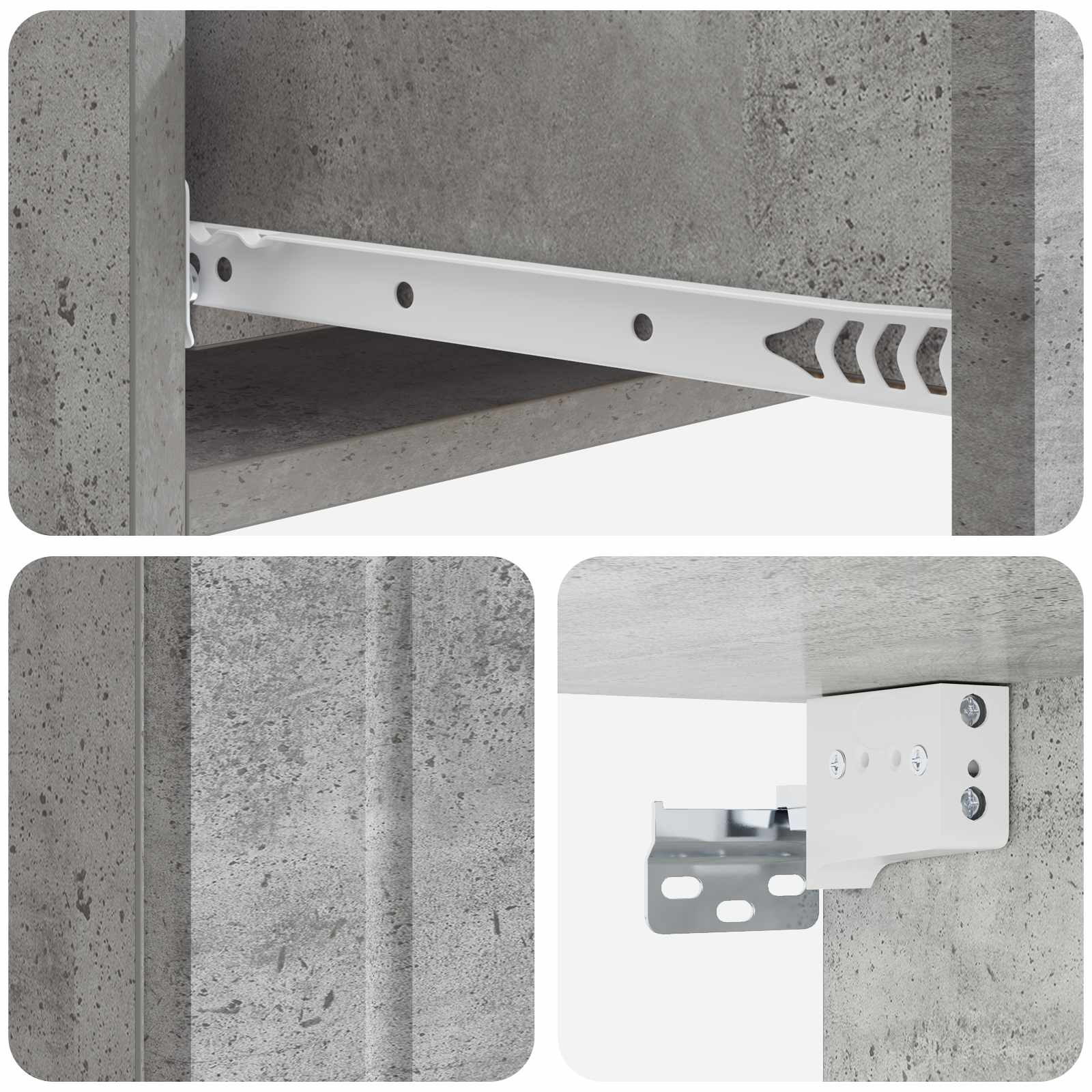 Væghængt Sideskab Betongrå 87,5 x 34,5 x 17 cm Konstrueret træ