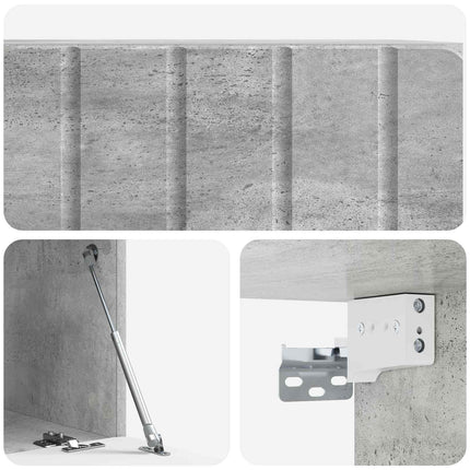 Væghængt TV-skab 59,5 x 41 x 30 cm Betongrå Konstrueret træ