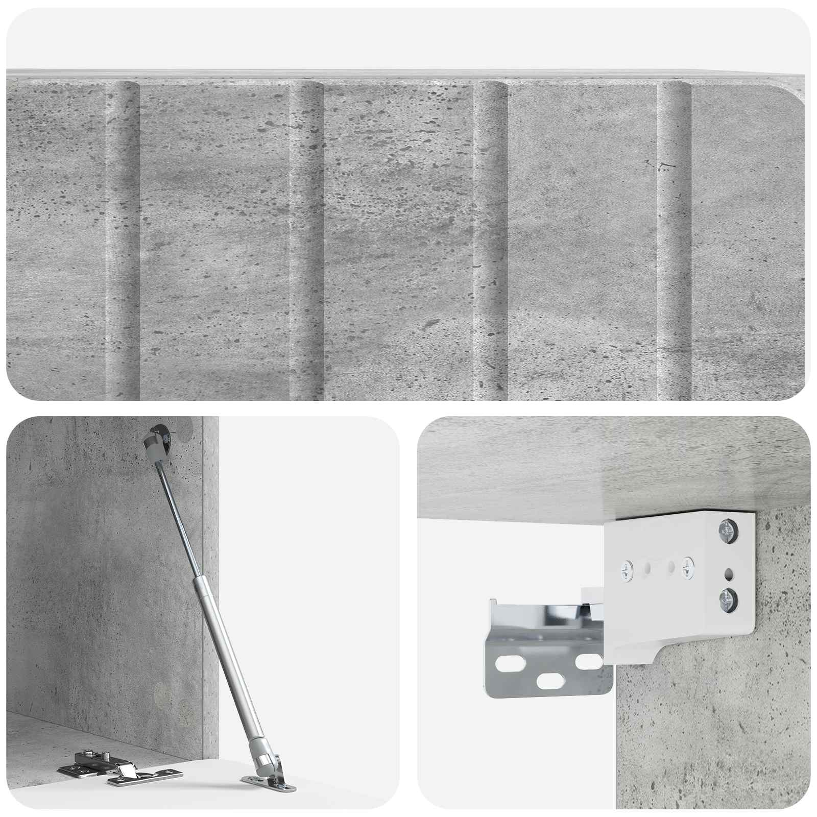 Væghængt TV-skab Betongrå 59,5 x 41 x 30 cm Konstrueret træ