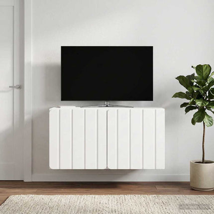 Væghængt TV-skab 59,5 x 41 x 30 cm Hvid højglans