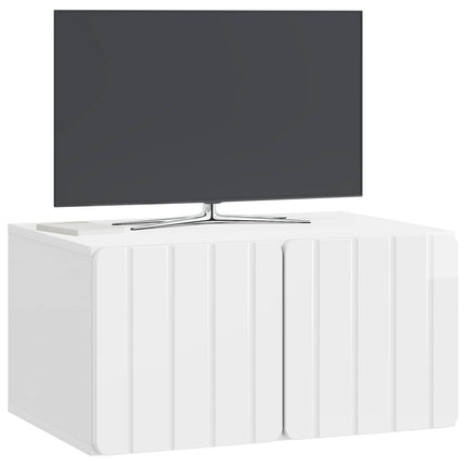 Væghængt TV-skab 59,5 x 41 x 30 cm Hvid højglans