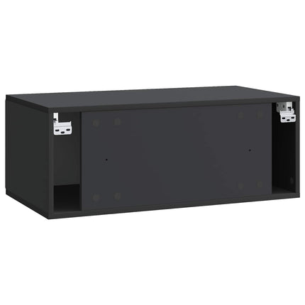 Væghængt TV-skab 78,5 x 41 x 30 cm Sort Konstrueret træ