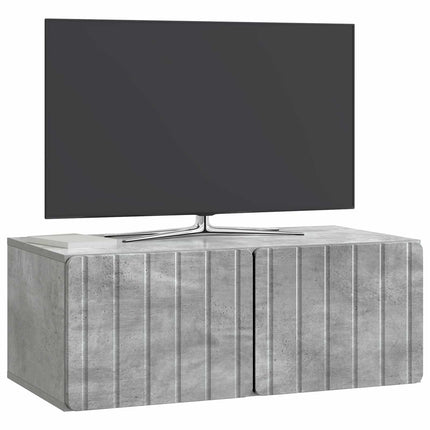 Væghængt TV-skab 78,5 x 41 x 30 cm Betongrå Konstrueret træ