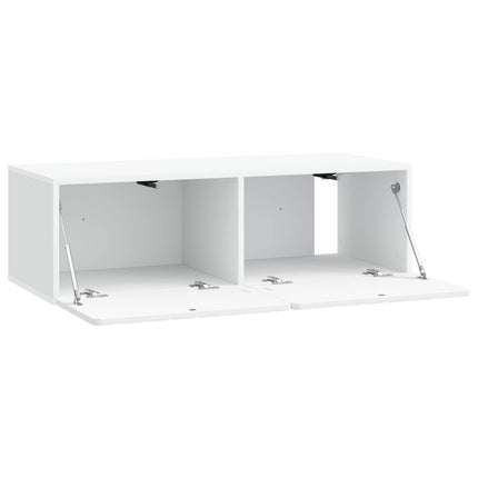 Væghængt TV-skab 98 x 41 x 30 cm Hvid Konstrueret træ