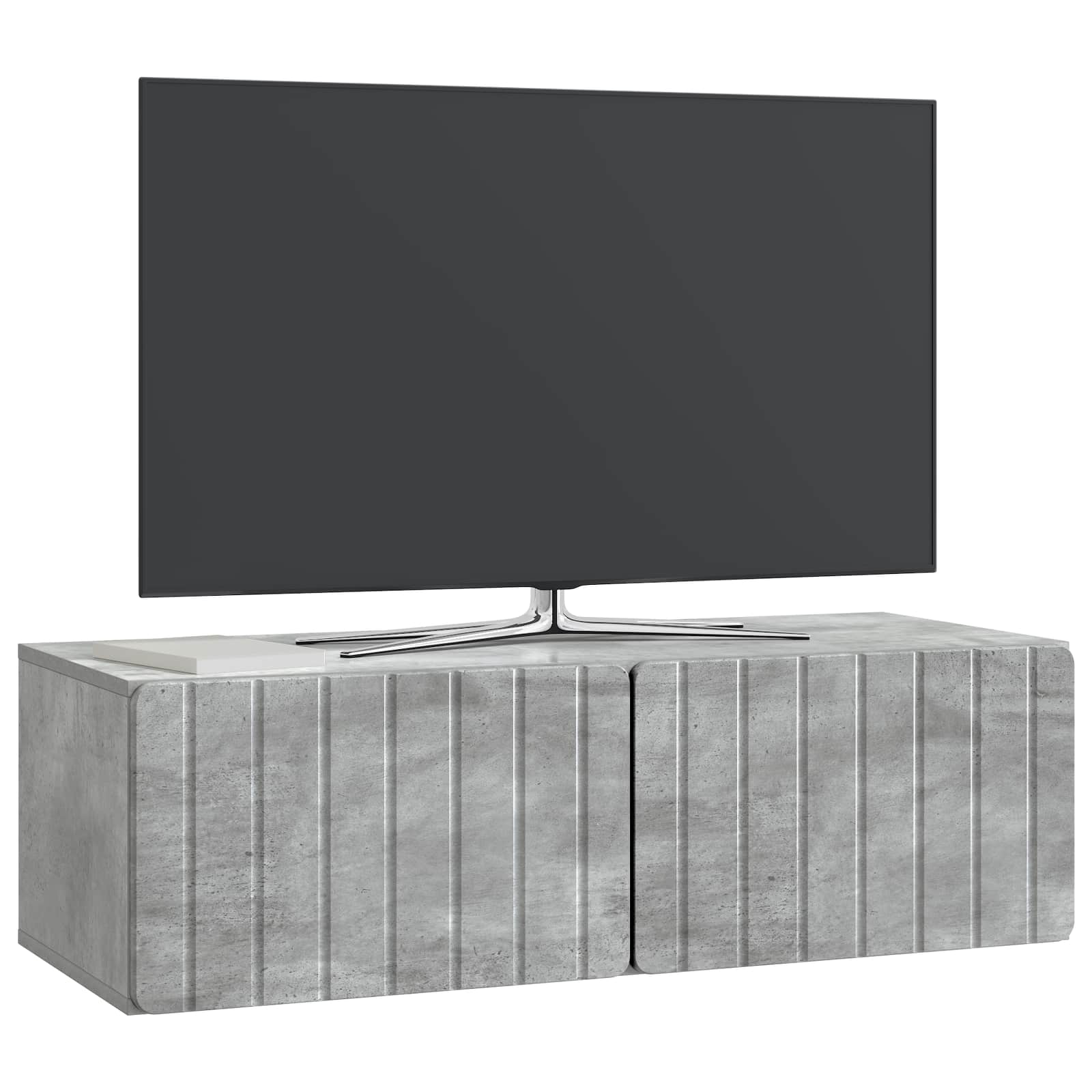 Væghængt TV-skab Betongrå 98 x 41 x 30 cm Konstrueret træ