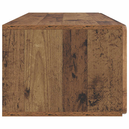 Væghængt TV-skab 98 x 41 x 30 cm Gammelt træ Konstrueret træ