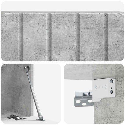 Væghængt TV-skab 59,5 x 31 x 30 cm Betongrå Konstrueret træ