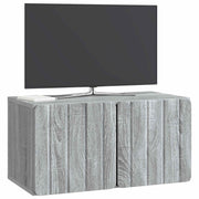 Væghængt TV-skab Vægmonteret Grå sonoma-eg 59,5 x 31 x 30 cm