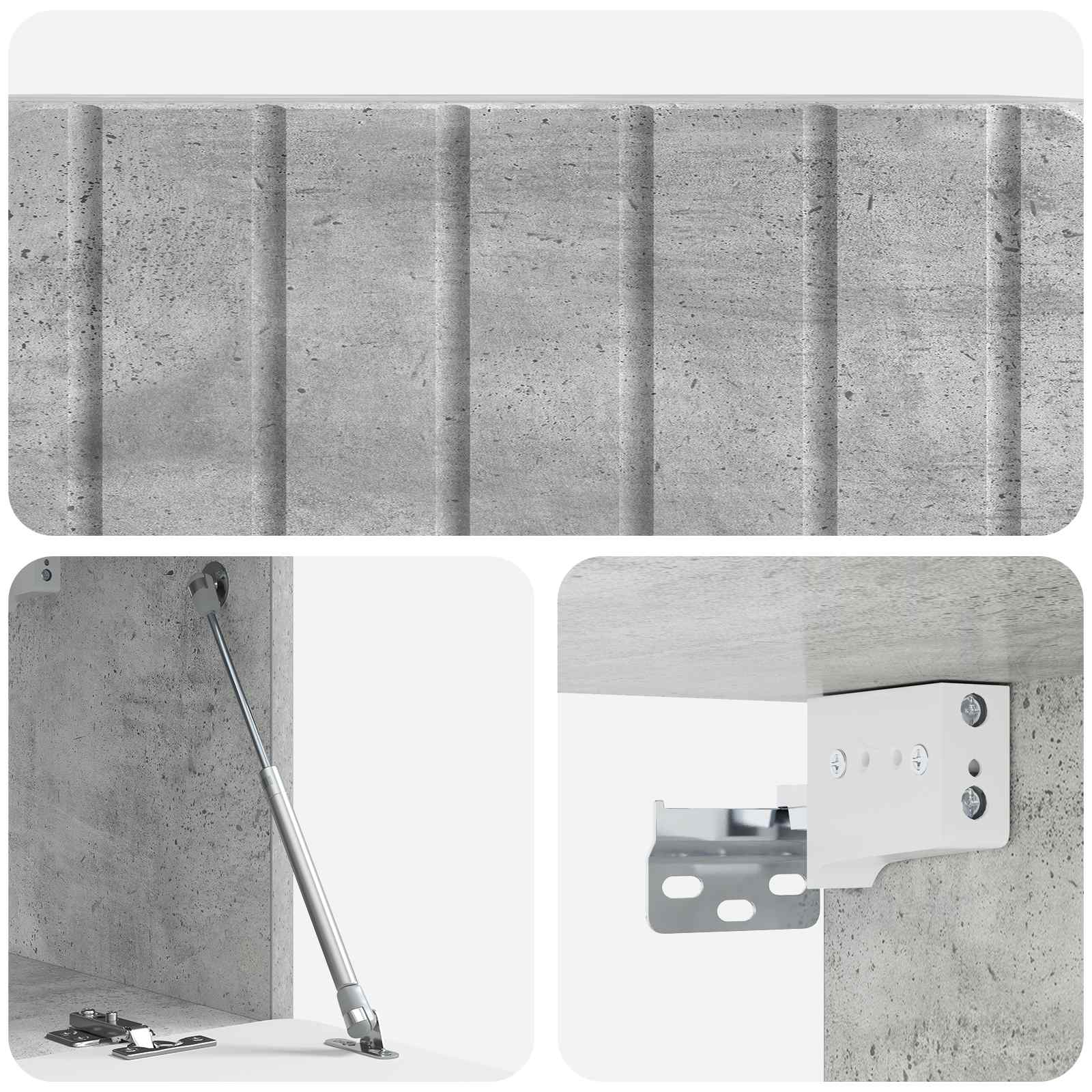 Væghængt TV-skab Betongrå 78,5 x 31 x 30 cm Konstrueret træ
