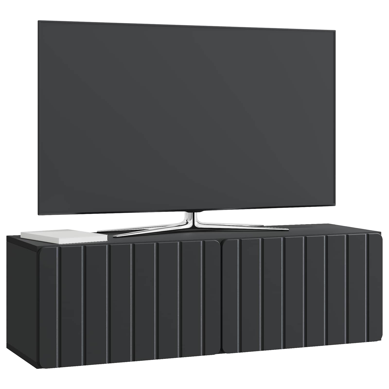 Væghængt TV-skab Sort 98 x 31 x 30 cm Konstrueret træ