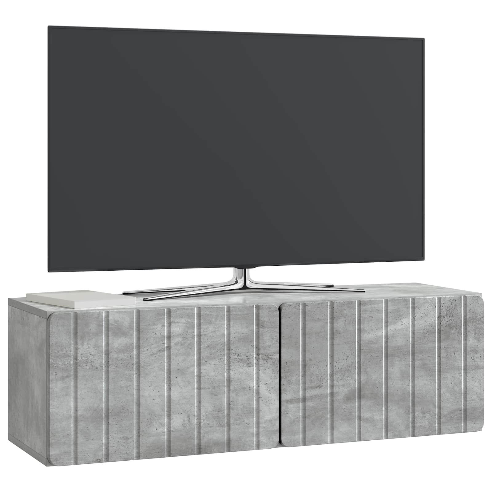Væghængt TV-skab Betongrå 98 x 31 x 30 cm Konstrueret træ