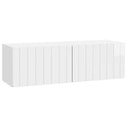 Væghængt TV-skab Hvid højglans 98 x 31 x 30 cm Konstrueret træ