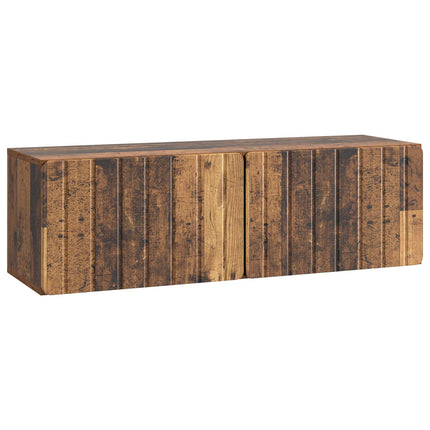 Væghængt TV-skab 98 x 31 x 30 cm Gammelt træ Konstrueret træ