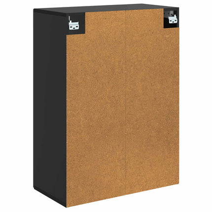 Vægmonteret skab Sort 66 x 34,5 x 90 cm Konstrueret træ