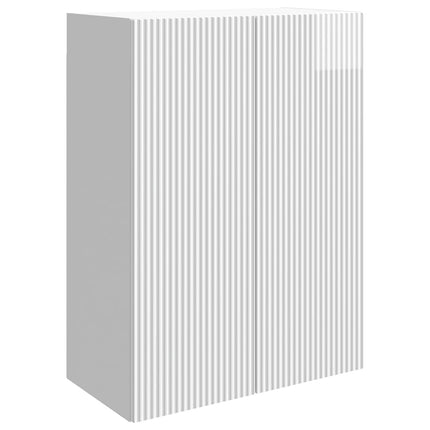 Vægmonteret skab Hvid højglans 66 x 34,5 x 90 cm